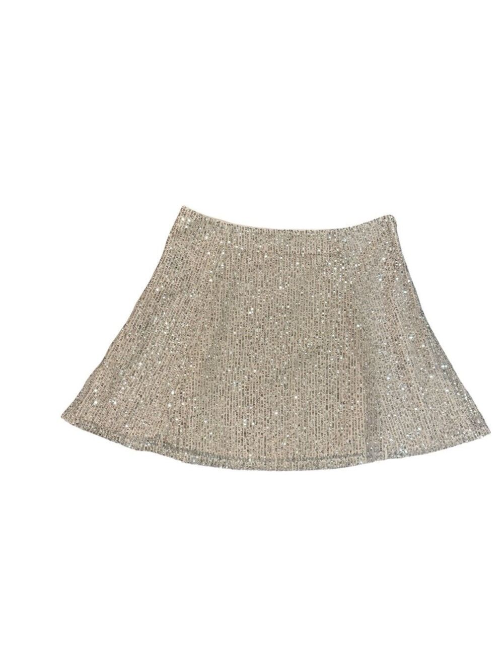 LOFT Champagne Sequin Mini Skirt Women’s Size 14 NWT Holiday Party Wedding Spark